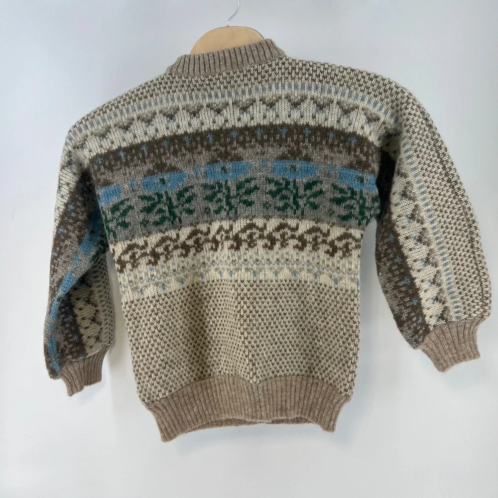 Vintage Alafoss Lopi Icelandic Wool Sweater Nordic Fair Isle Made Iceland M